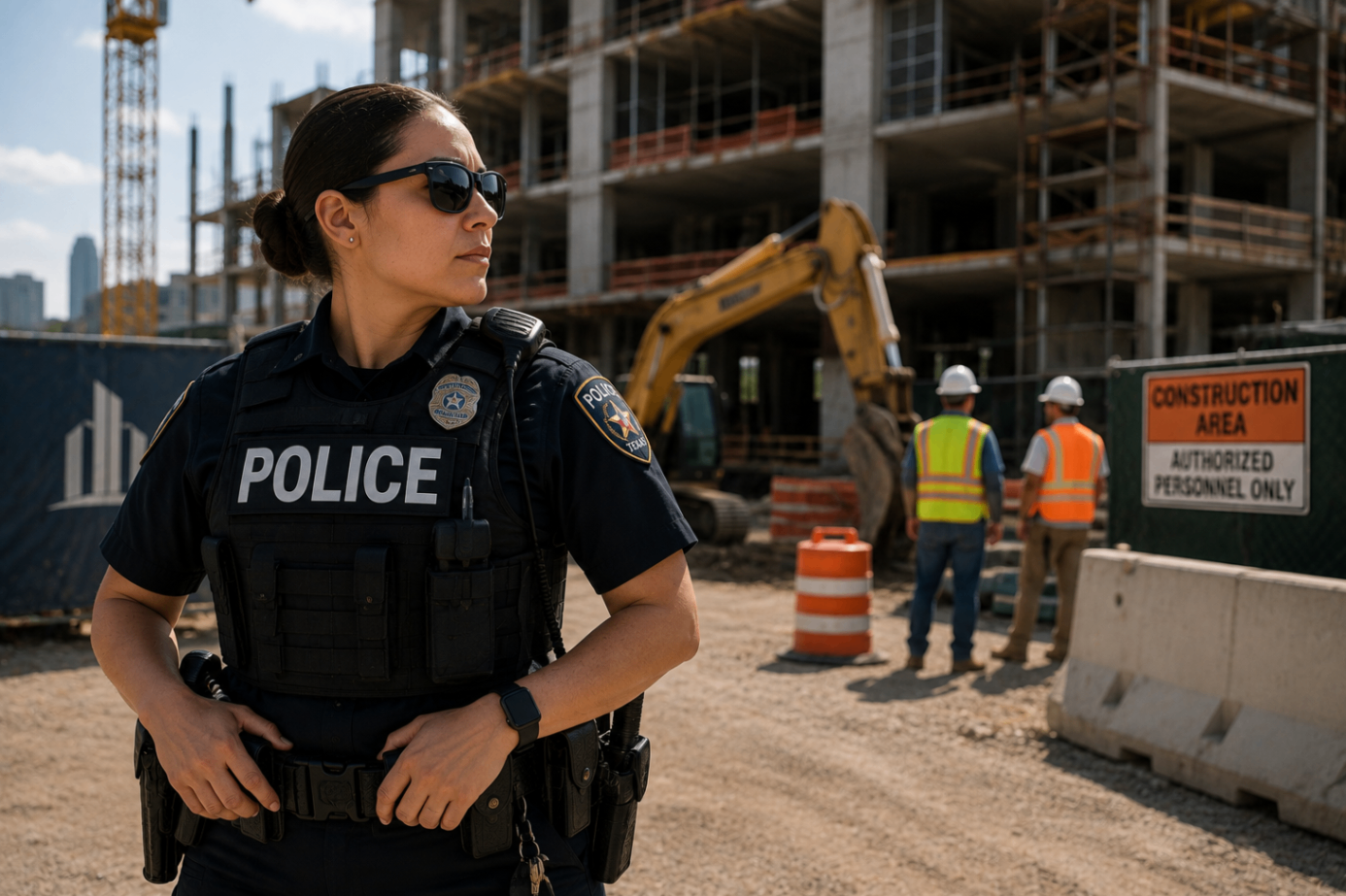 Construction Police — off-duty Texas Peace Officer on post in Houston